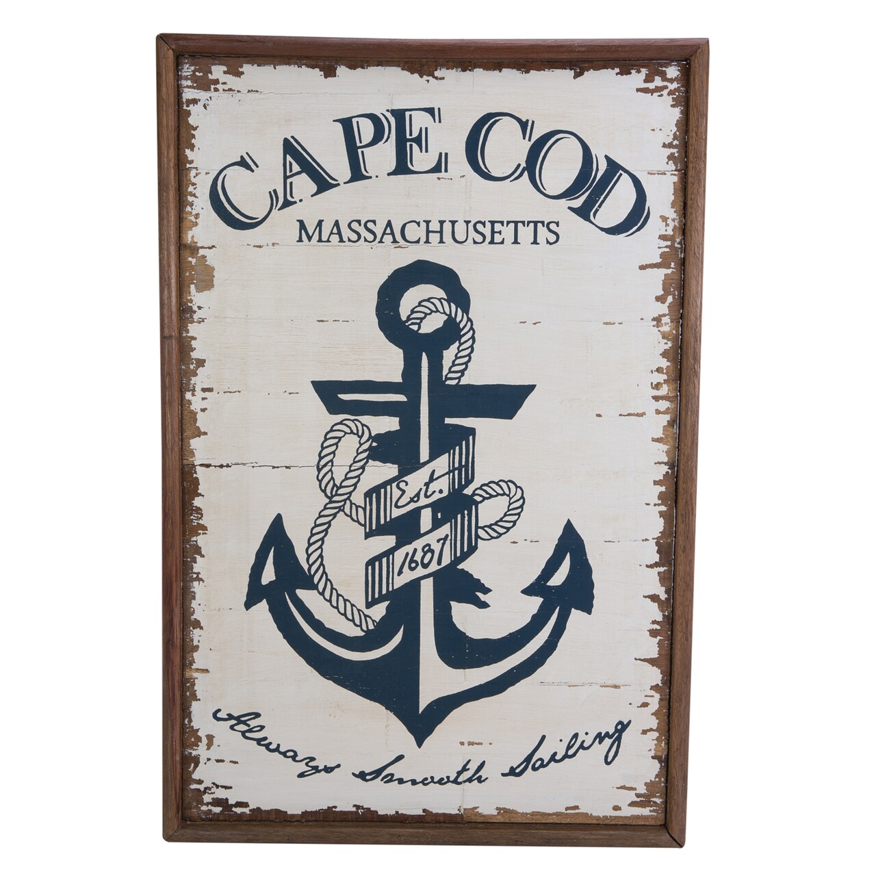 Cape Codcoastal Plaque Sign Wall Hanging Decor Decoration For The Beach 17 x 26 x 0.75 Inches.